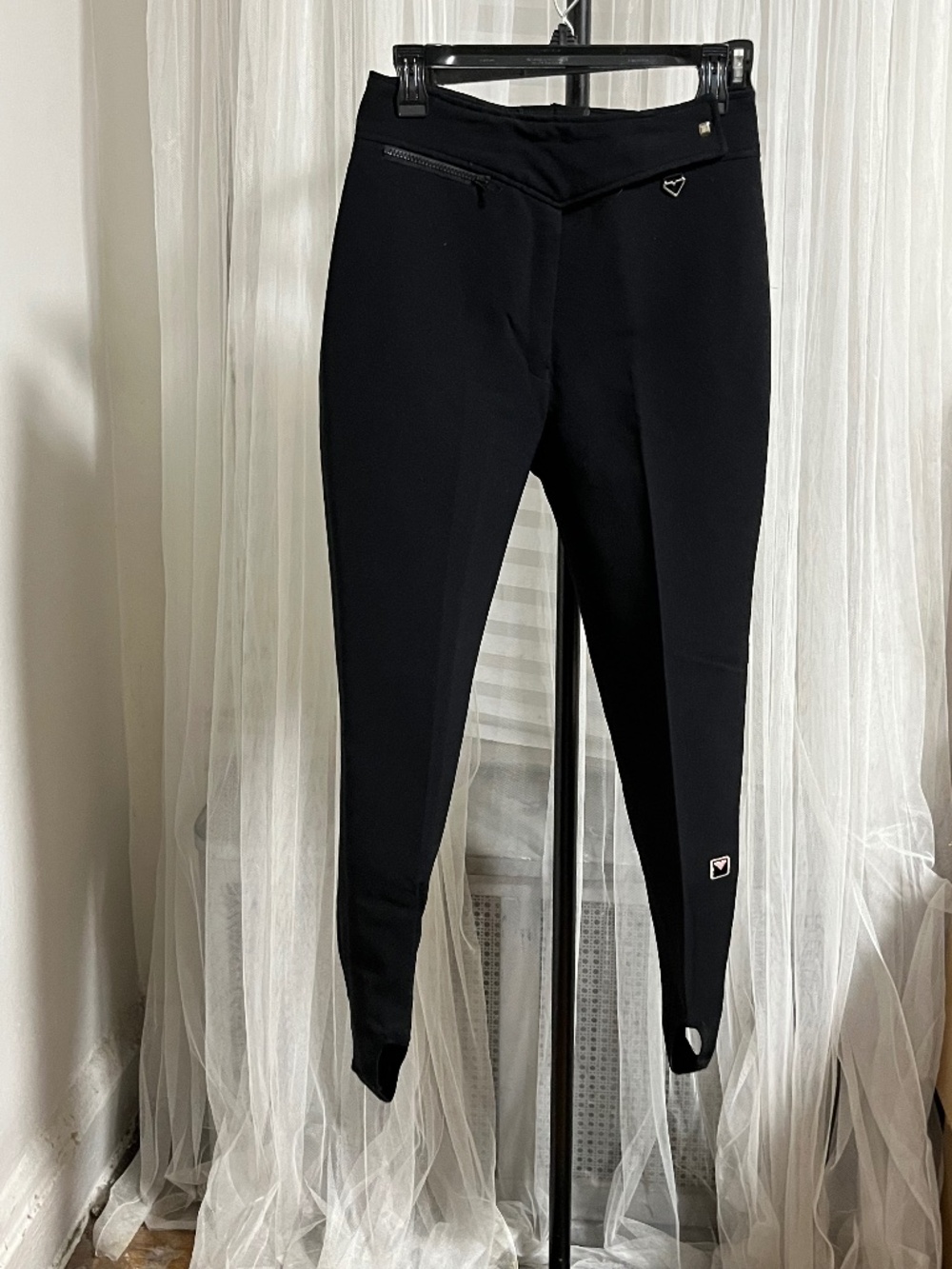 Obermeyer black stirrup ski pants. Sz. 14R Vtg.